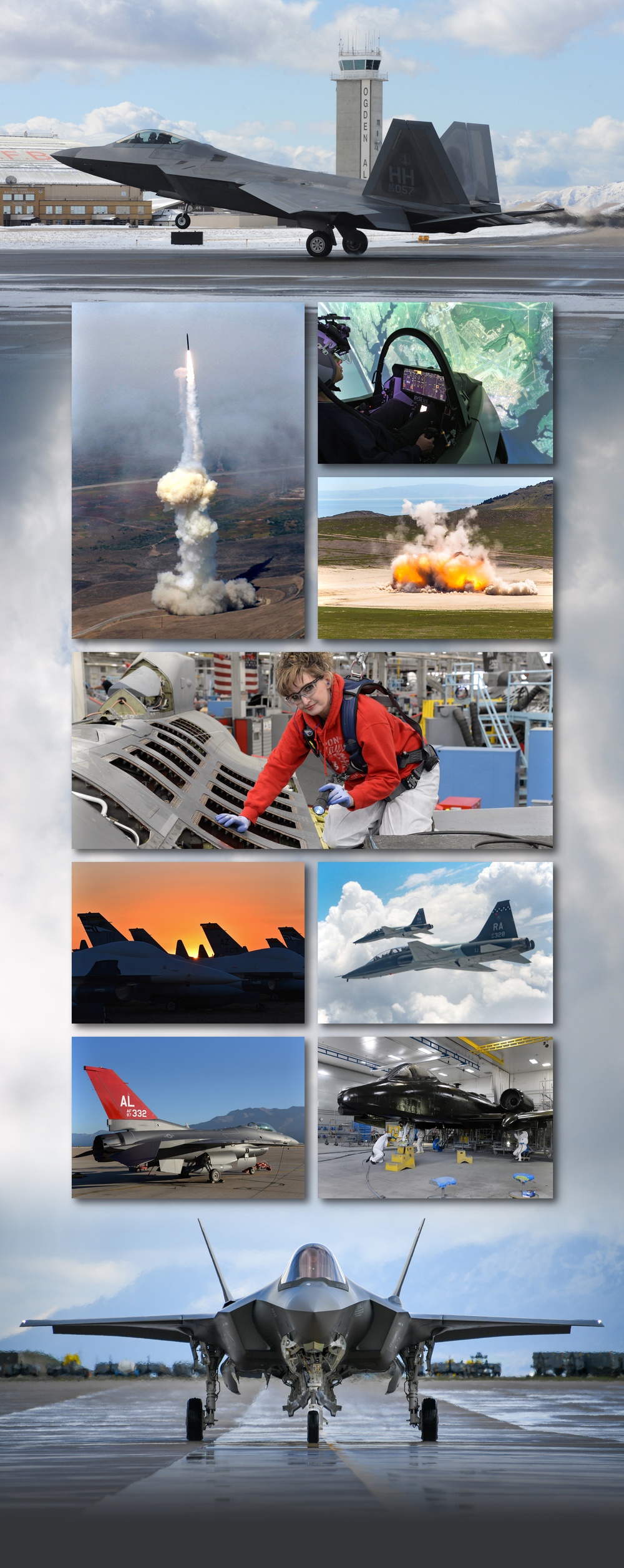 OO-ALC photo montage pullup banner for Air Force Sustainment Center (AFSC) display