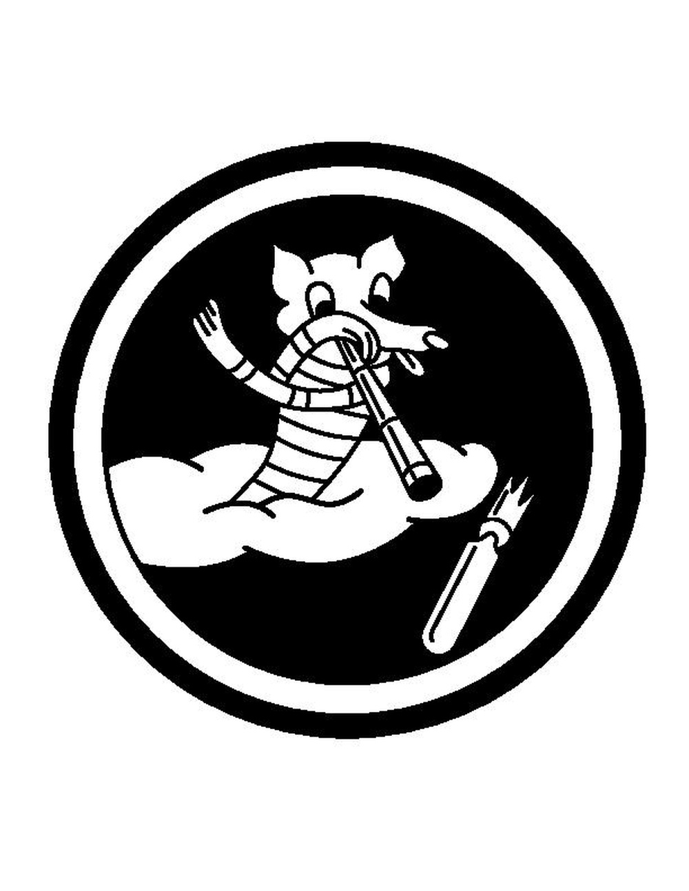 561st Bombardment Squadron heritage logo - black and white