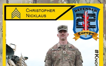 Know Your Defender - Sgt. Chrisopher Nicklaus