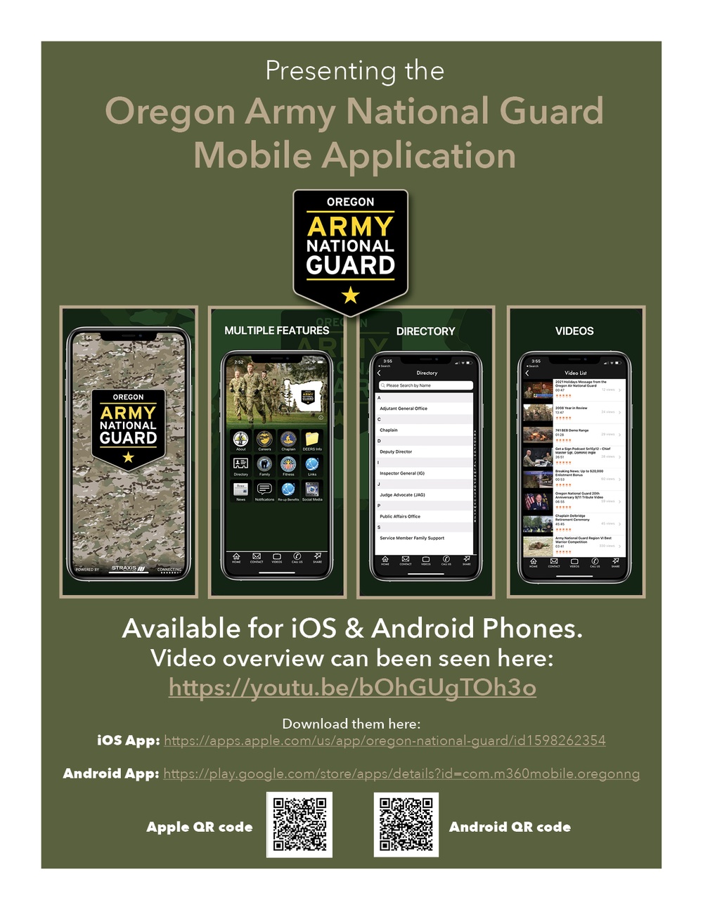 Oregon Army Guard Mobile App flyer