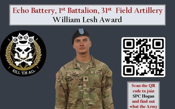 Echo BTRY 1st BN 31st FA Class 63-22 William Lesh Award