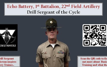 Echo BTRY 1st BN 22nd FA Class 62-22 Drill Sergeant of the Cycle