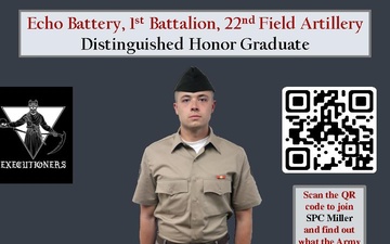 Echo BTRY 1st BN 22nd FA Class 62-22 Distinguished Honor Graduate