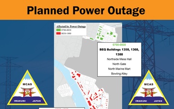 Marine Corps Air Station Iwakuni Power Outage Sign