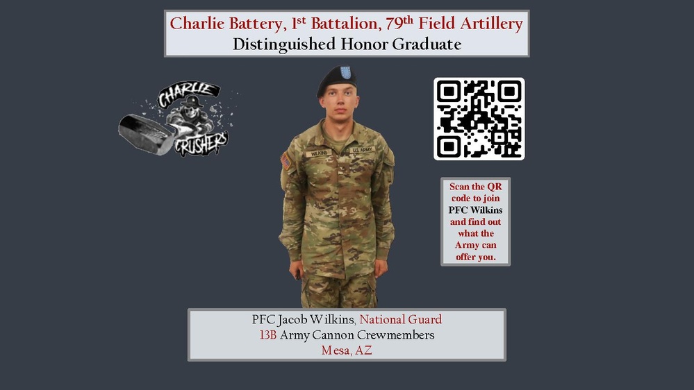 Charlie BTRY 1st BN 79th FA Class 65-22 Distinguished Honor Graduate