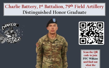 Charlie BTRY 1st BN 79th FA Class 65-22 Distinguished Honor Graduate