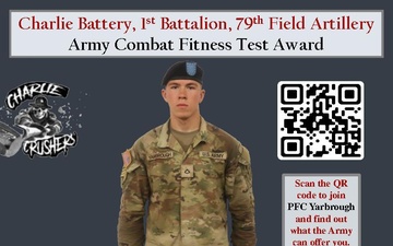 Charlie BTRY 1st BN 79th FA Class 65-22 Physical Fitness Award