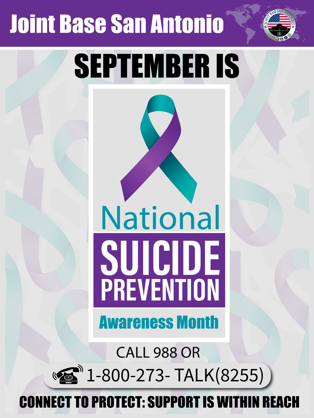 JBSA Suicide Prevention Awareness Month poster