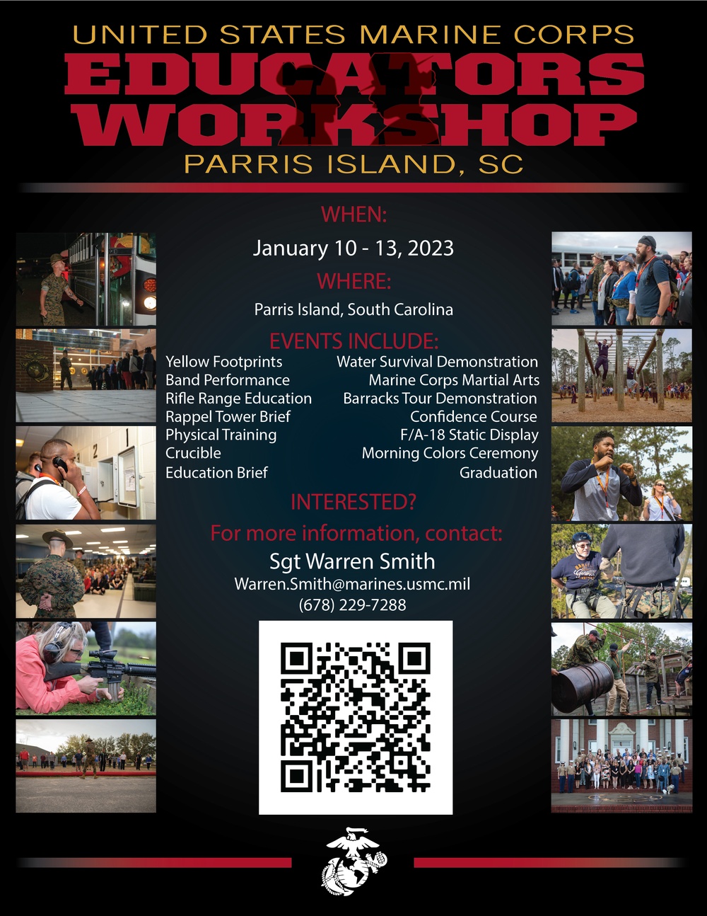 Educators Workshop 2023 flyer for Recruiting Station Atlanta