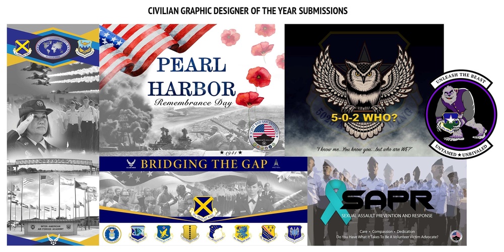 AETC Civilian Graphic designer of the year collage.