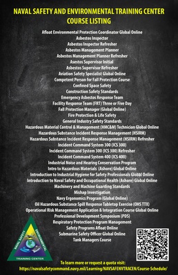 Naval Safety and Environmental Training Center Course Listing 2022