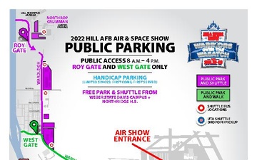 2022 Hill Air Show - Public Transportation and Parking Map