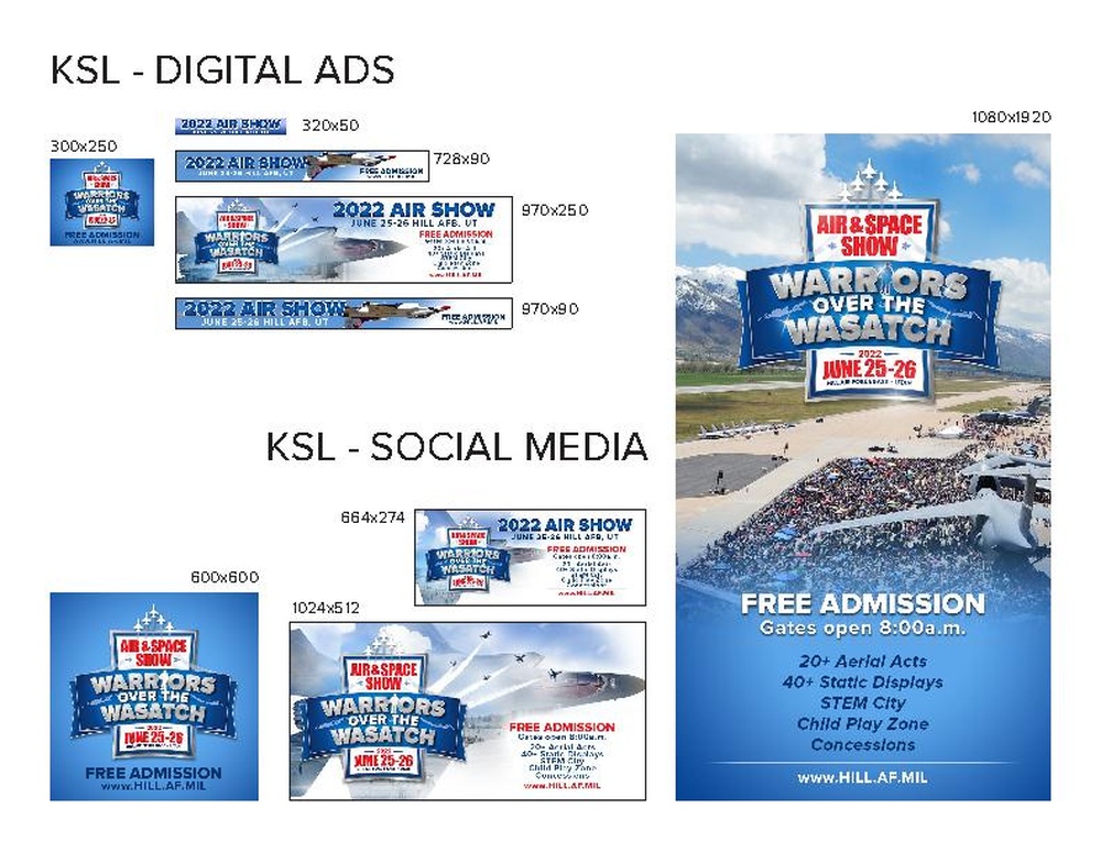 2022 Hill Air Show - digital ads and social media web banners