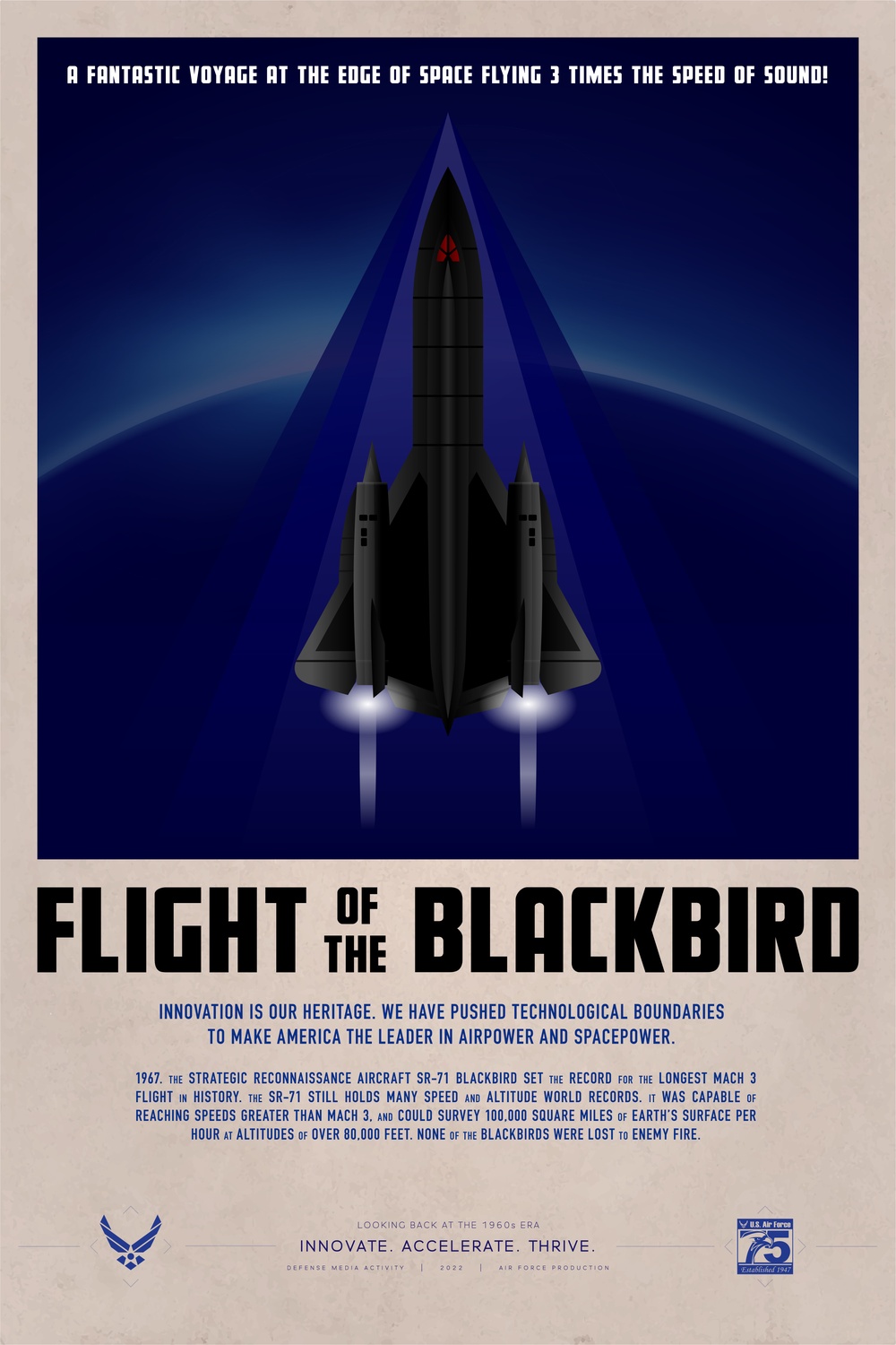 Air Force 75th Anniversary Commemorative Graphic - Flight of the Blackbird