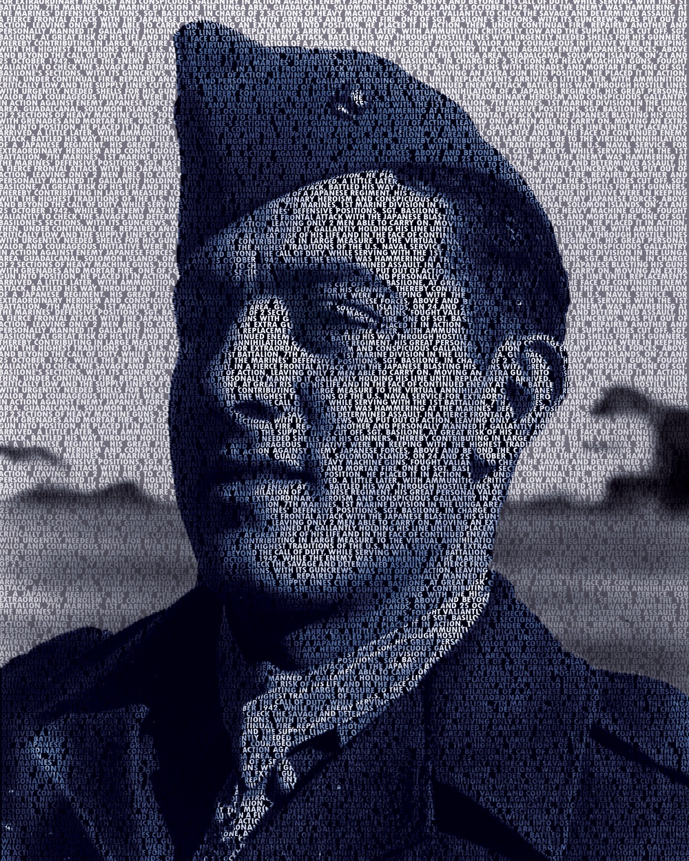 John Basilone Text Portrait