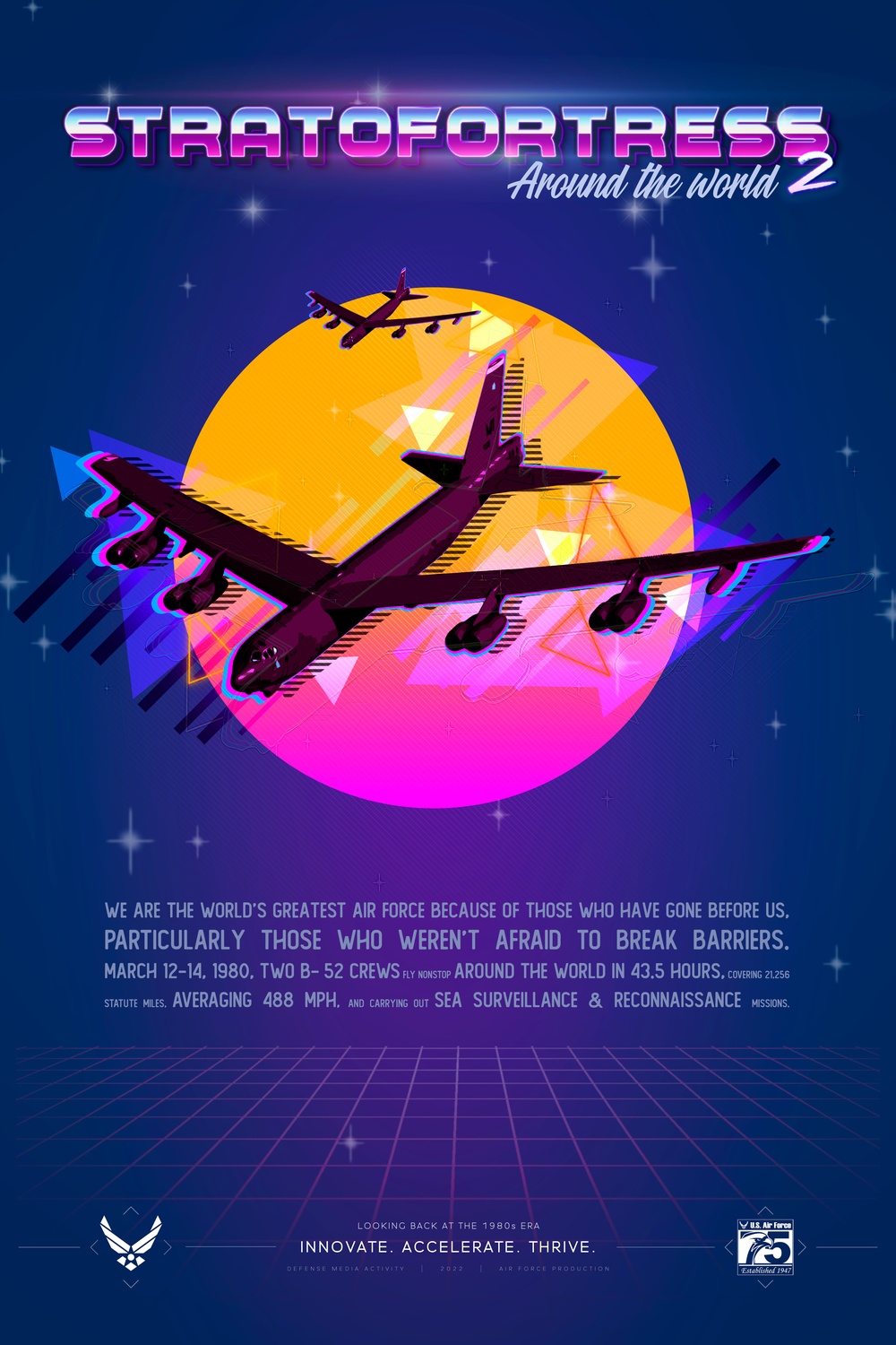 Air Force 75th Anniversary Poster: B-52 Stratofortress - 1980s era