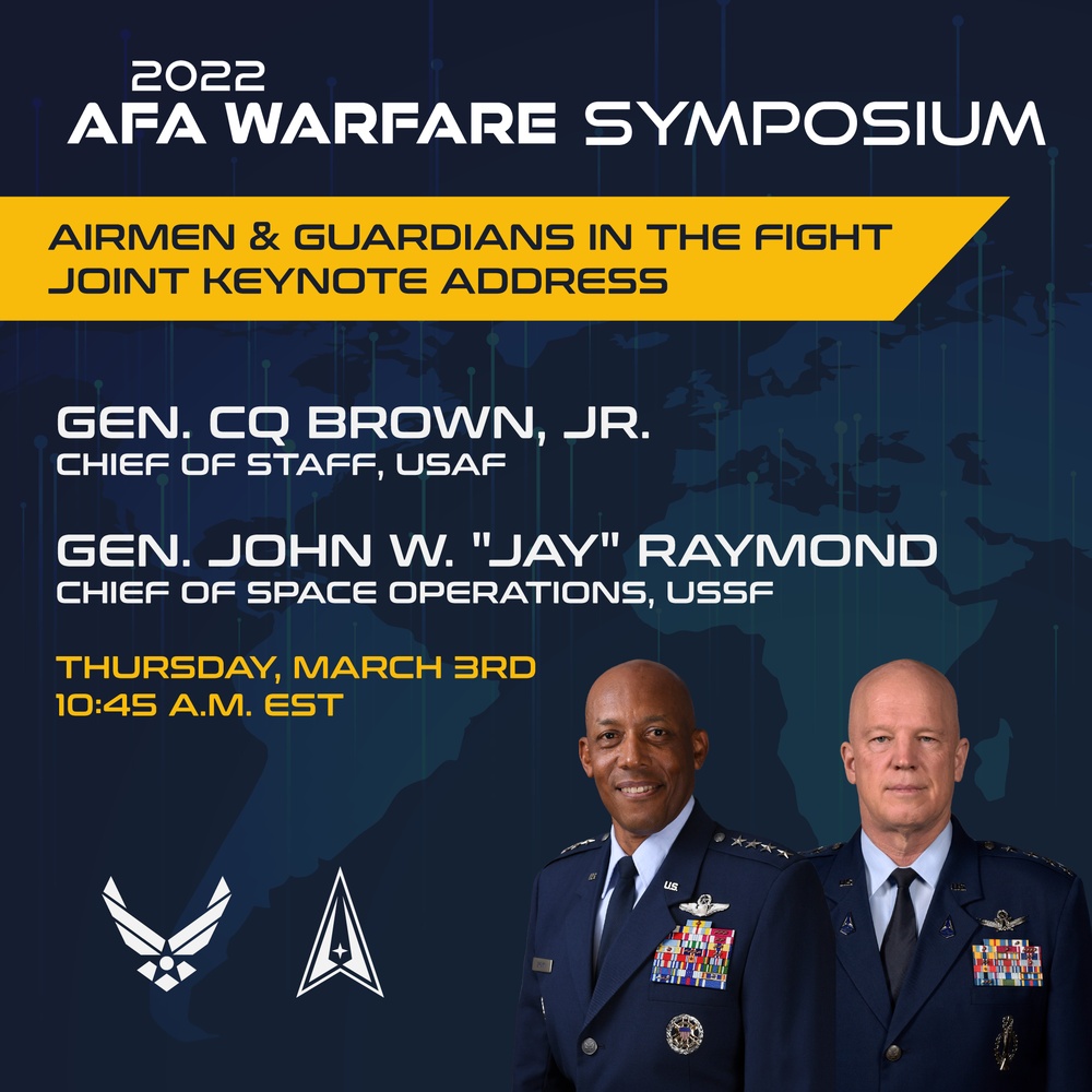 AFA Warfare Symposium Airmen &amp; Guardians in the Fight Joint Keynote Address Graphic