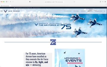 U.S. Air Force 75th Anniversary Webpage