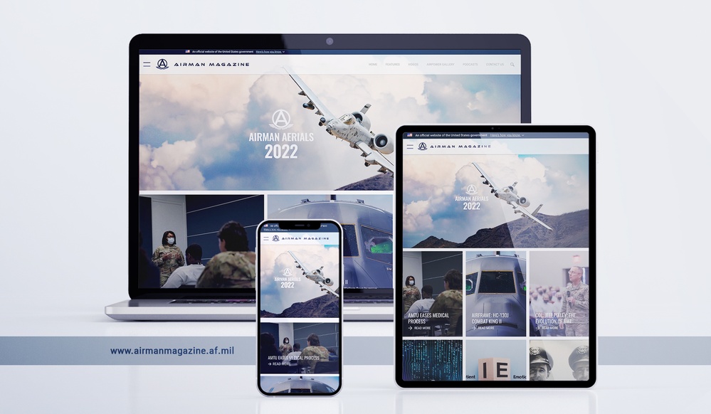 Original responsive theme design for Airman Magazine and the U.S. Air Force 330+ websites