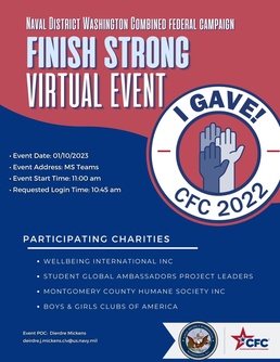 Strong Finish for Naval District Washington’s Combined Federal Campaign