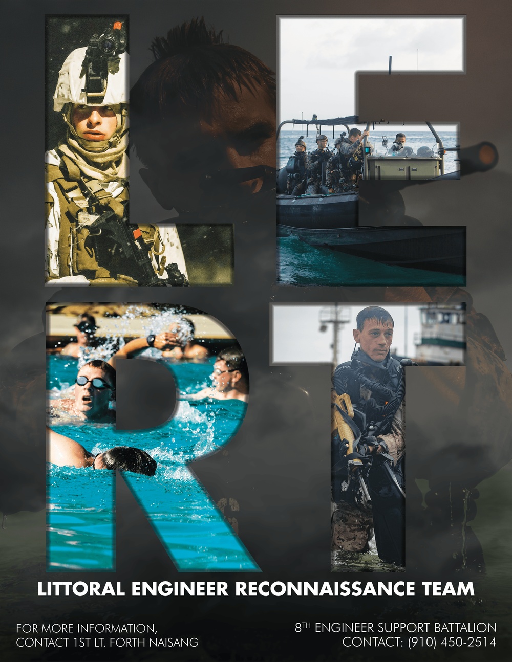 Littoral Engineer Reconnaissance Team Typography recruitment poster