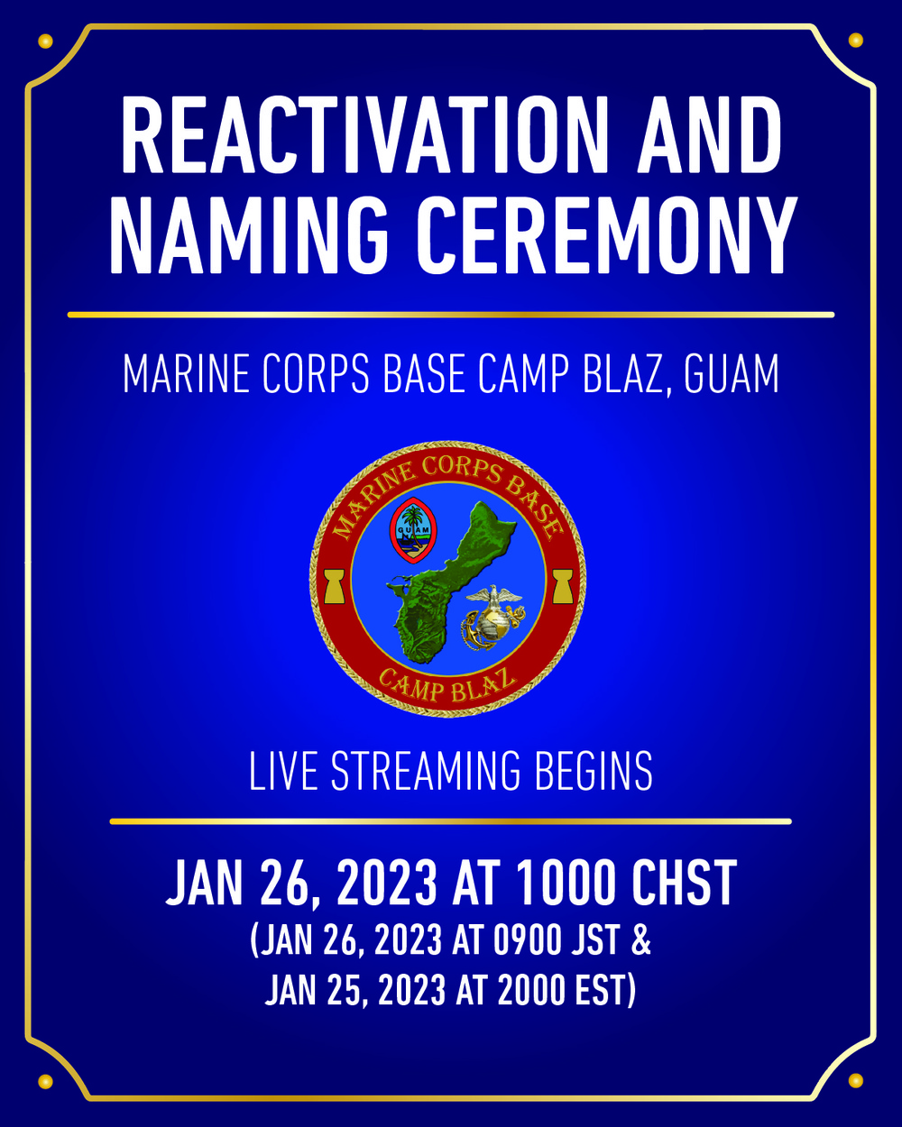 Guam Reactivation Ceremony | Live Stream Promotion