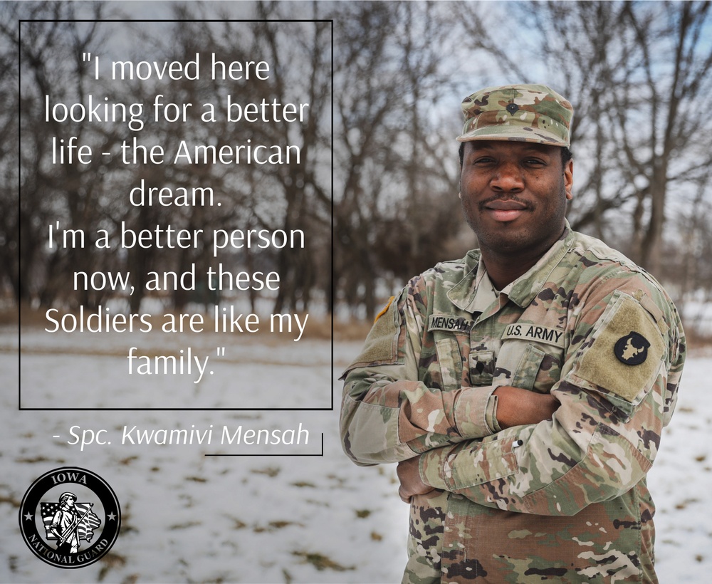Black History Month Spotlight: Iowa National Guard Spc. Kwamivi Mensah