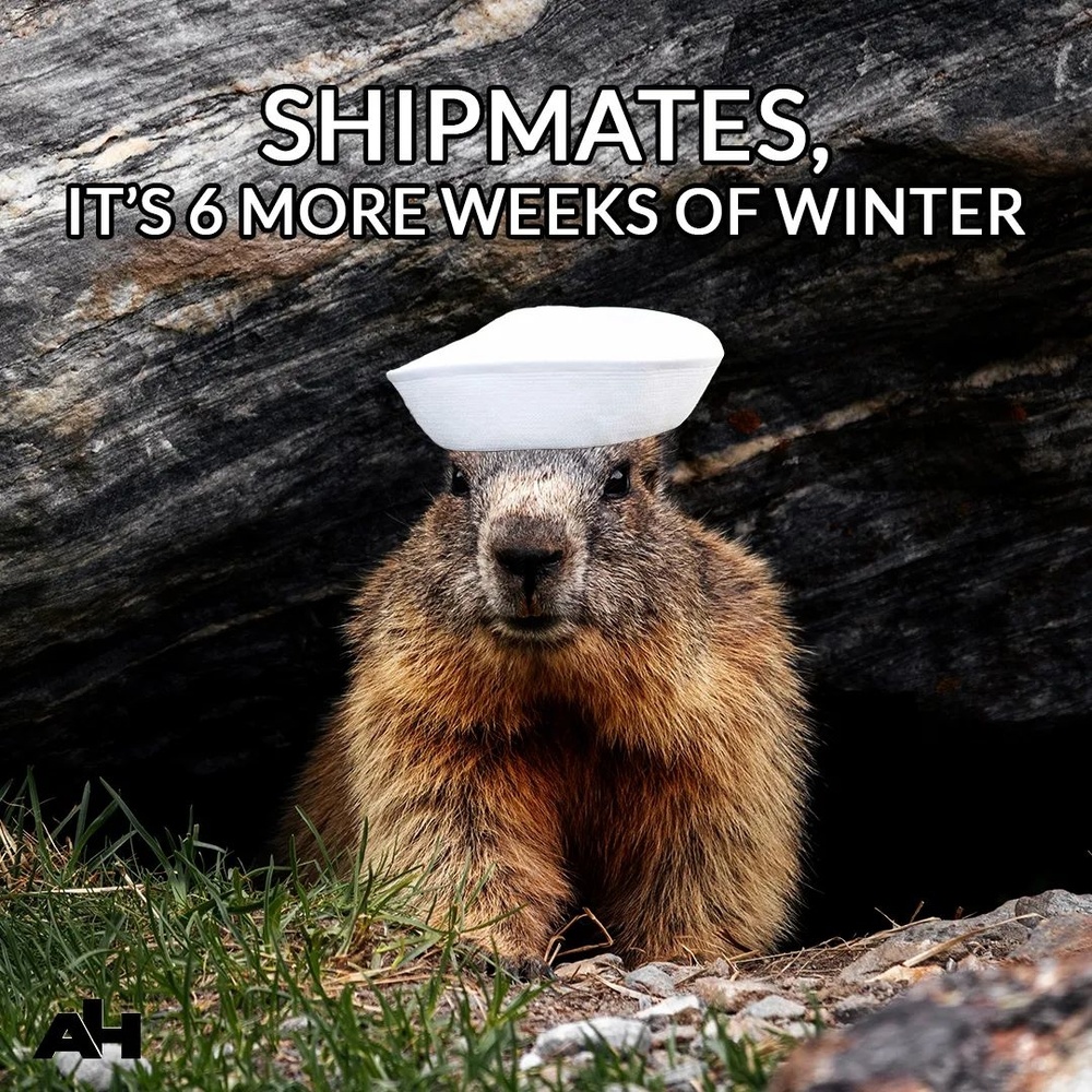 Navy Groundhog Day Illustration (6 more weeks of winter)