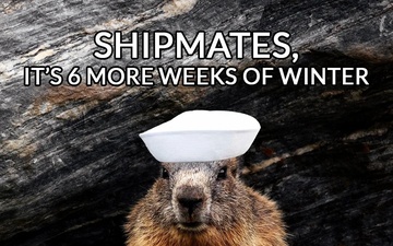 Navy Groundhog Day Illustration (6 more weeks of winter)