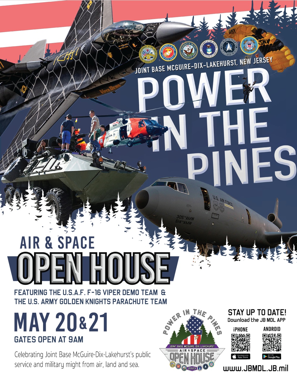 2023 Joint Base McGuire-Dix-Lakehurst Power in the Pines Air and Space Open House Official Poster - Digital Art