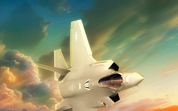 F-35A Lightning II Golden Hour Cloudscape Photo Illustration