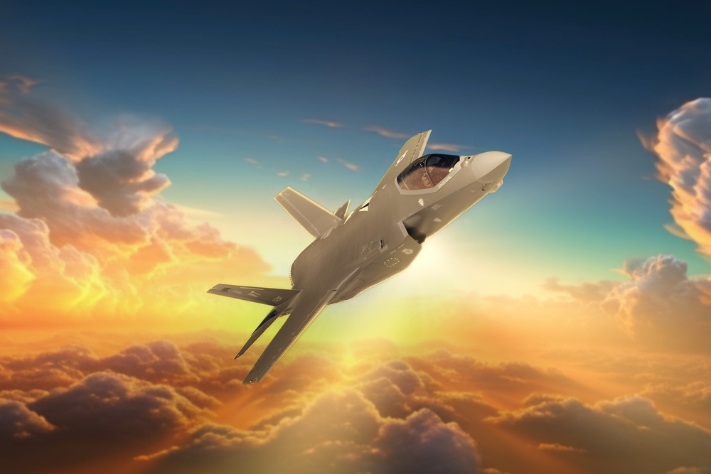 F-35A Lightning II Golden Hour Cloudscape Photo Illustration