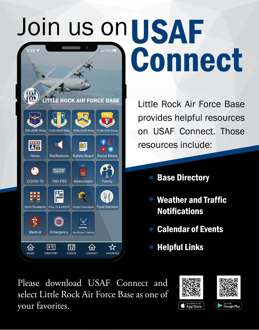 Little Rock Air Force Base is on Air Force Connect