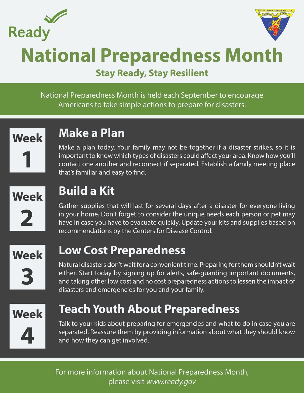 PMRF Educates DoD Personnel about National Preparedness Month