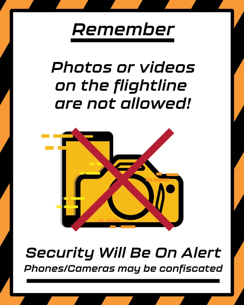 MCAS Iwakuni No Flightline Photography Sign