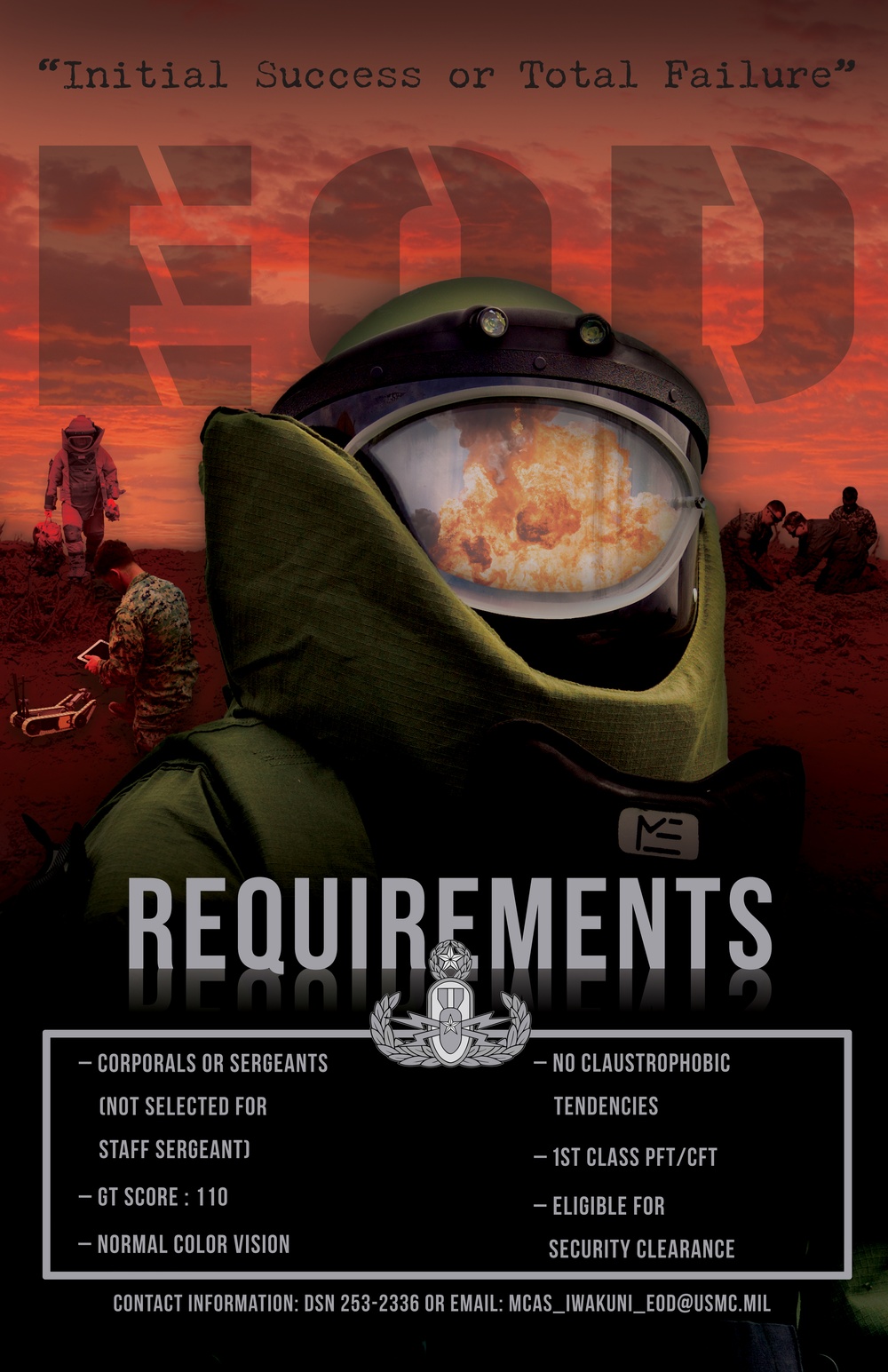 Marine Corps Air Station Iwakuni Explosive Ordnance Disposal Recruitment Poster