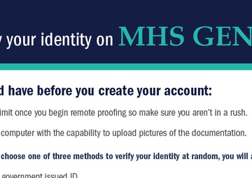 How to verify your identity on MHS Genesis