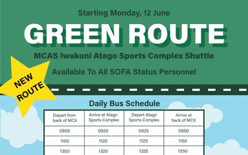 MCAS Iwakuni Green Route Bus Schedule