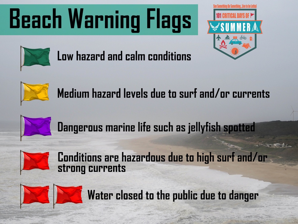 101 Critical Day of Summer -Beach Warning Flags