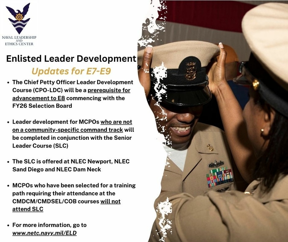 Enlisted Leader Development (ELD) Requirements for E7-E9 Sailors