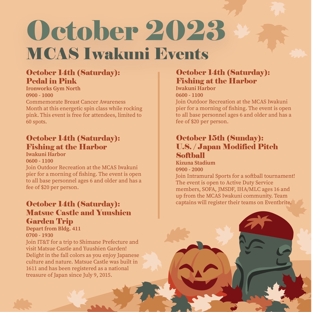 Marine Corps Air Station Iwakuni October 2023 calendar