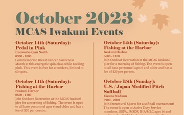 Marine Corps Air Station Iwakuni October 2023 calendar