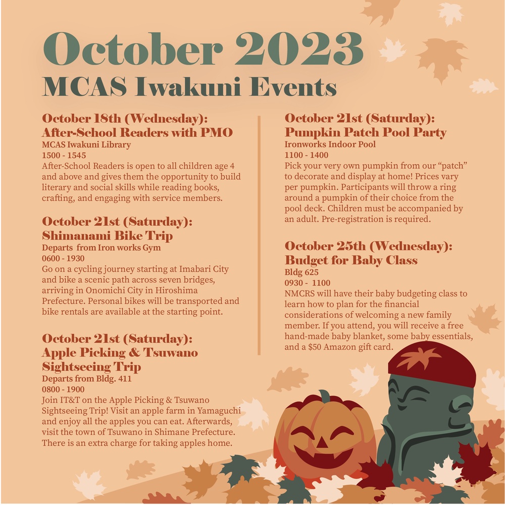 Marine Corps Air Station Iwakuni October 2023 calendar