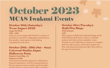 Marine Corps Air Station Iwakuni October 2023 calendar