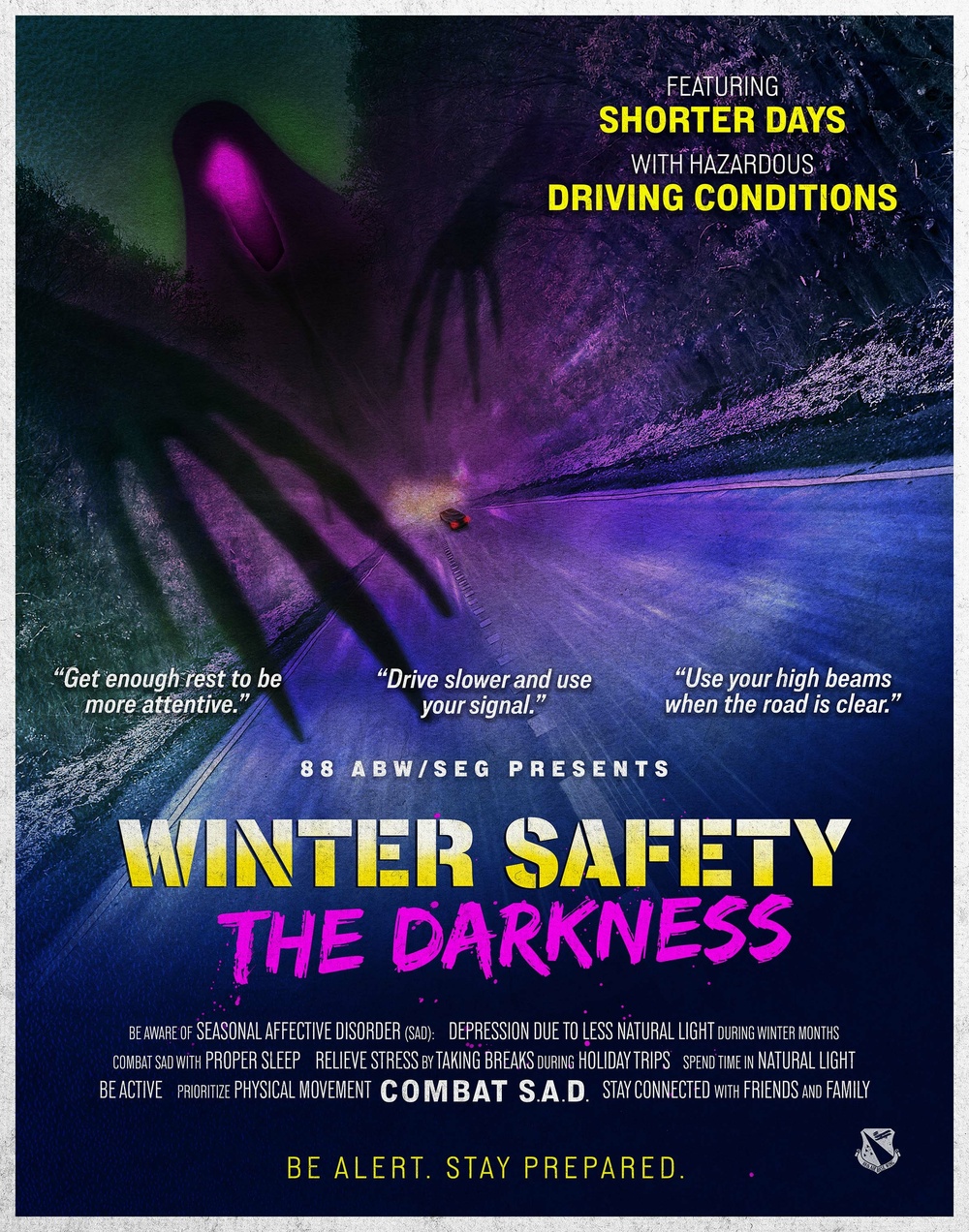 88 SEG Winter Driving Safety Poster: Darkness