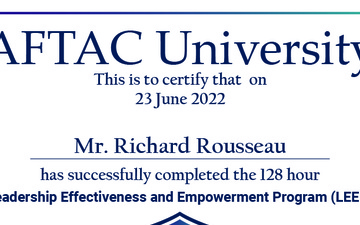 AFTAC University - Certificate