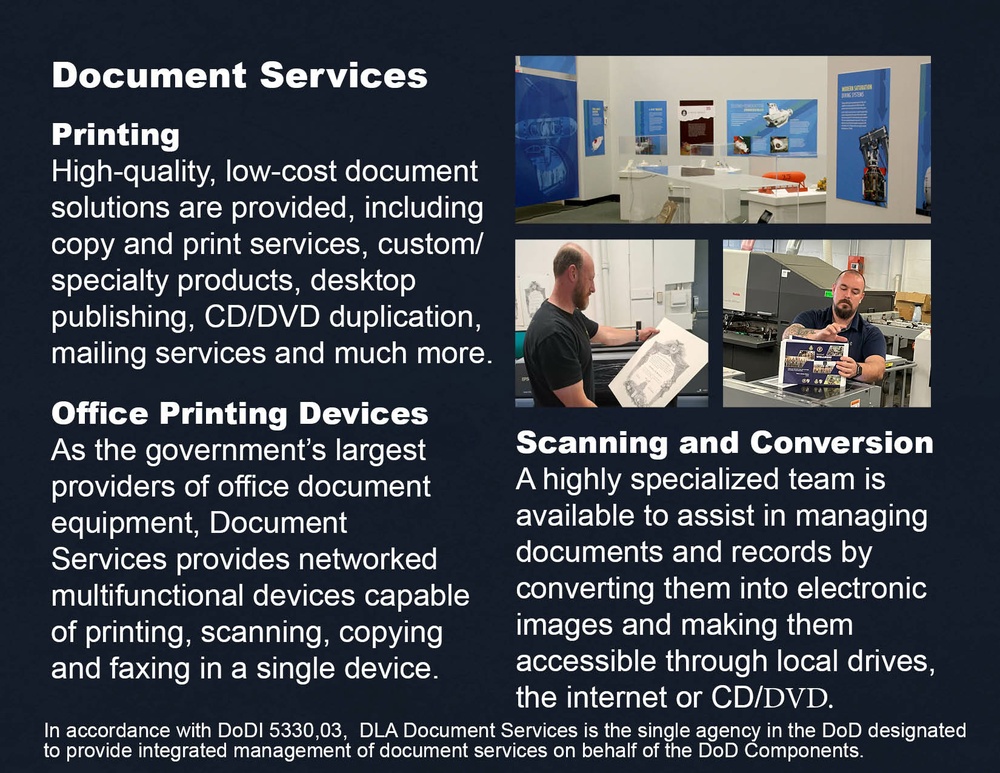 DLA Disposition Services Brochure Document Services (inside right panel)