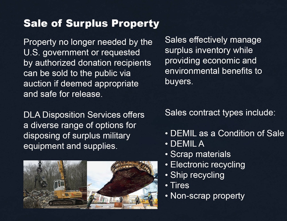 DLA Disposition Services Brochure Sale of Surplus Property (full upper left panel)