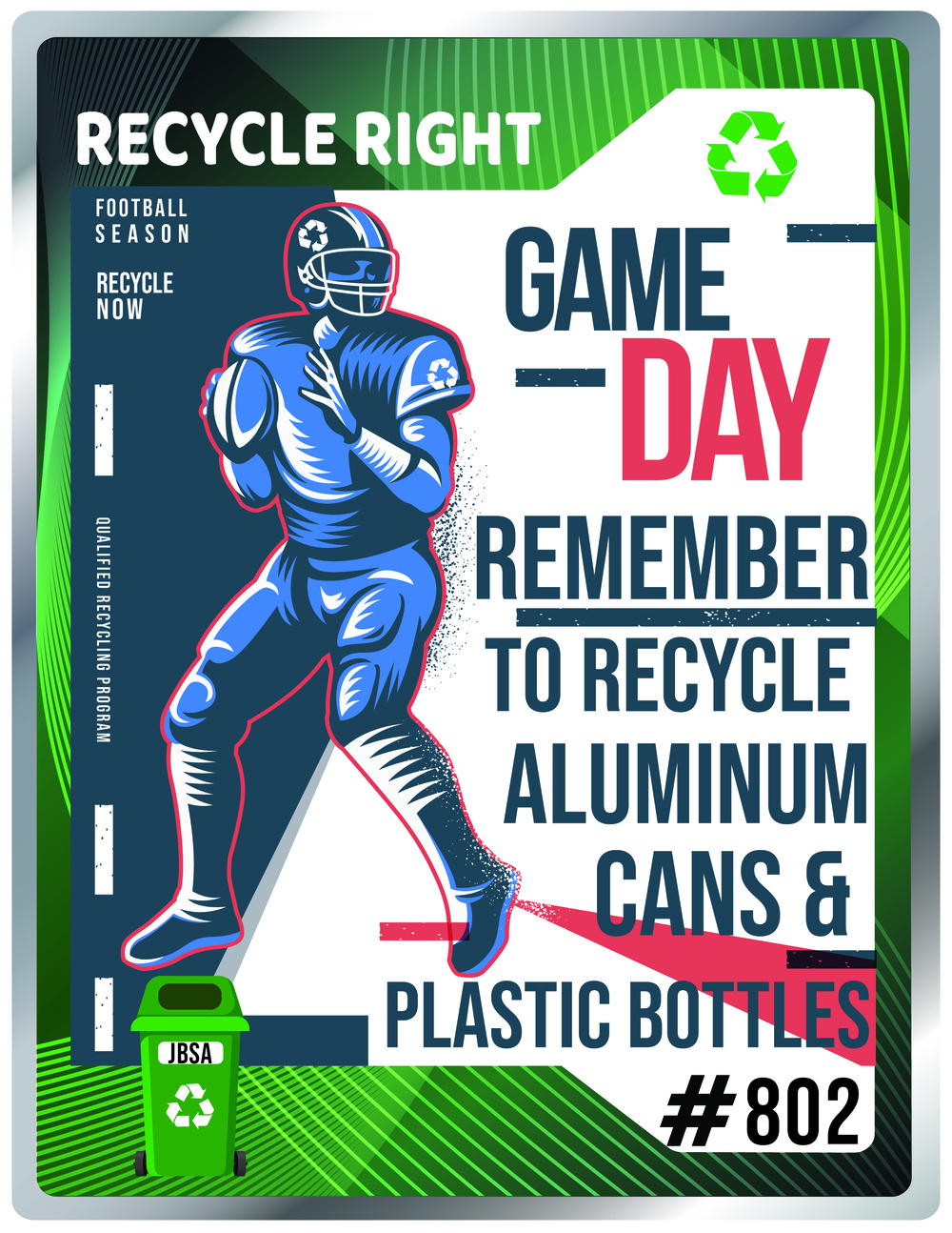 Recycle Right_Football card_aluminum and plastic