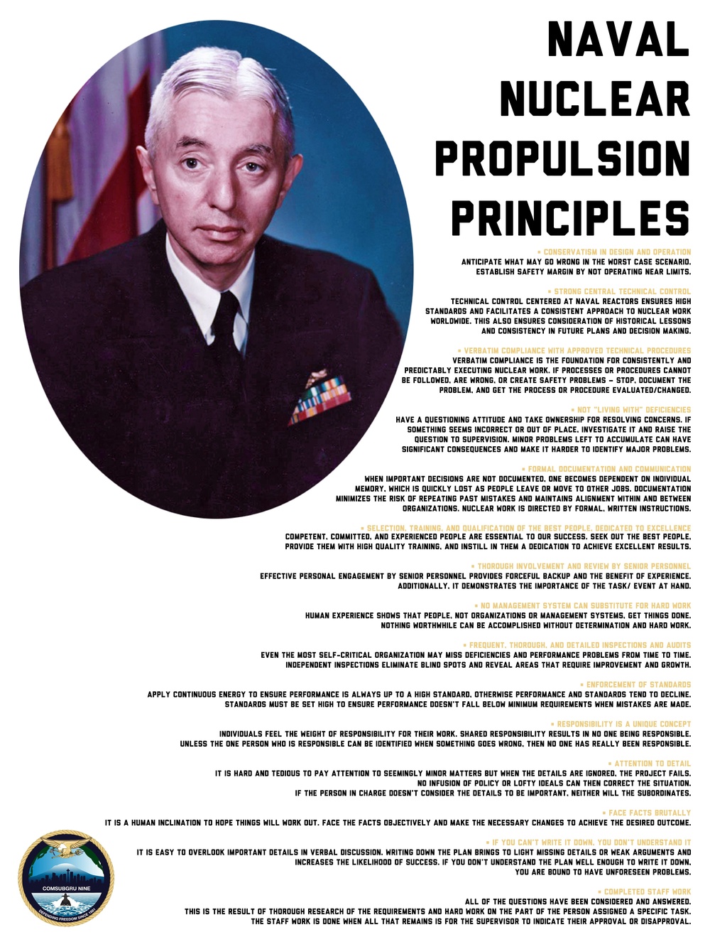 Naval Nuclear Propulsion Program Adm. Rickover Principles
